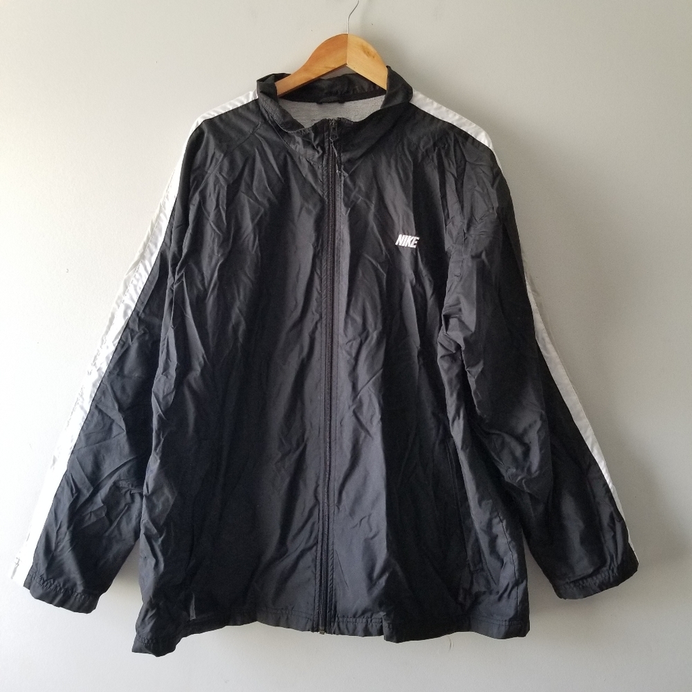 Nike Full Zip Black Windbraker Jacket XL